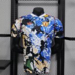 2025/2026 Player Version Manchester United Stone Roses Co-Branded Edition Blue Football Shirt 1:1 Thai Quality
