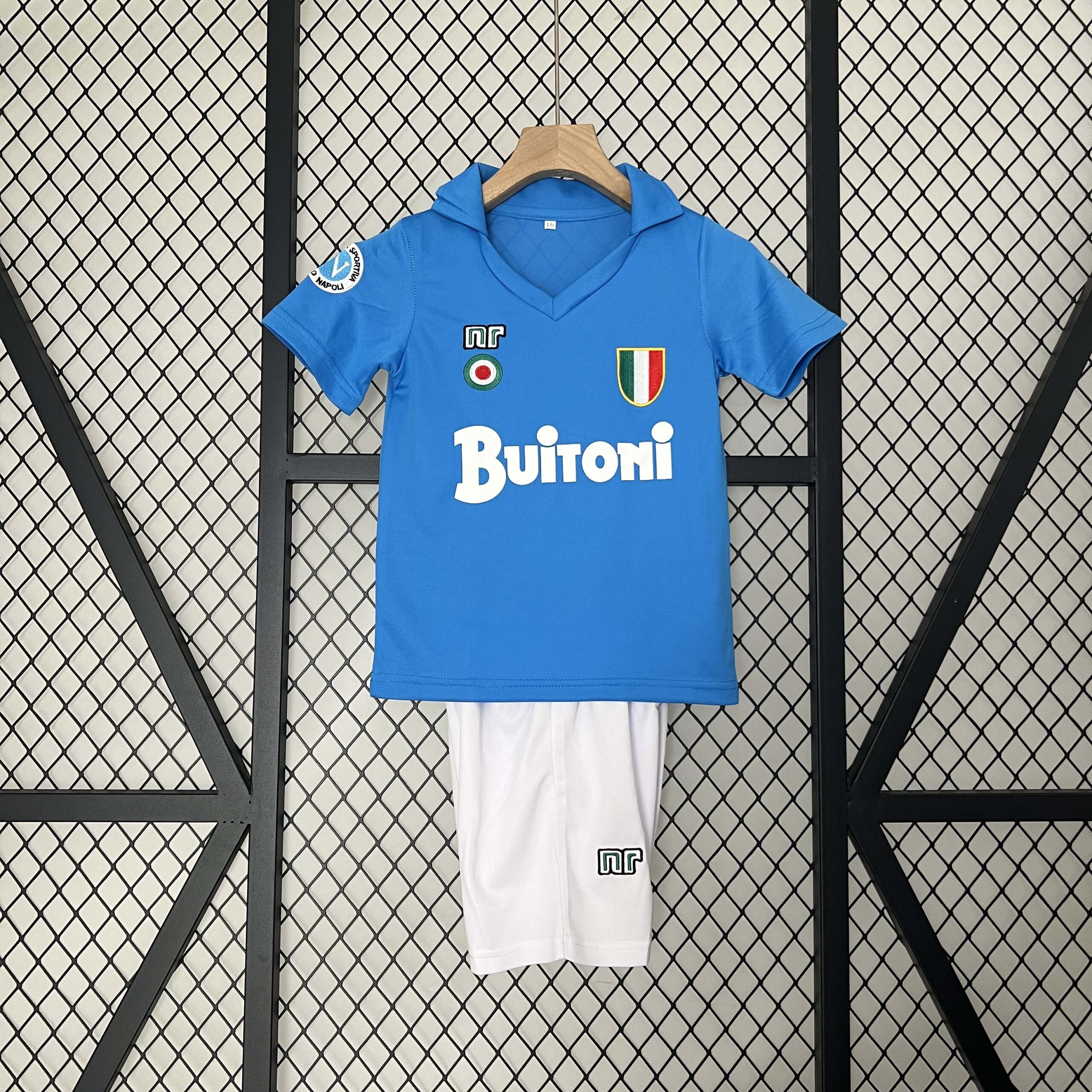 2778e2333cf4b85ff3877bcfafb6240b2d2c35d0 1987/1988 Retro Napoli Home Soccer Jersey 1:1 Thai Quality Kids Size - Image 1