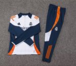 2024/2025 Real Madrid Half-Pull Training Suit White Football Shirt 1:1 Thai Quality Set - Image 5