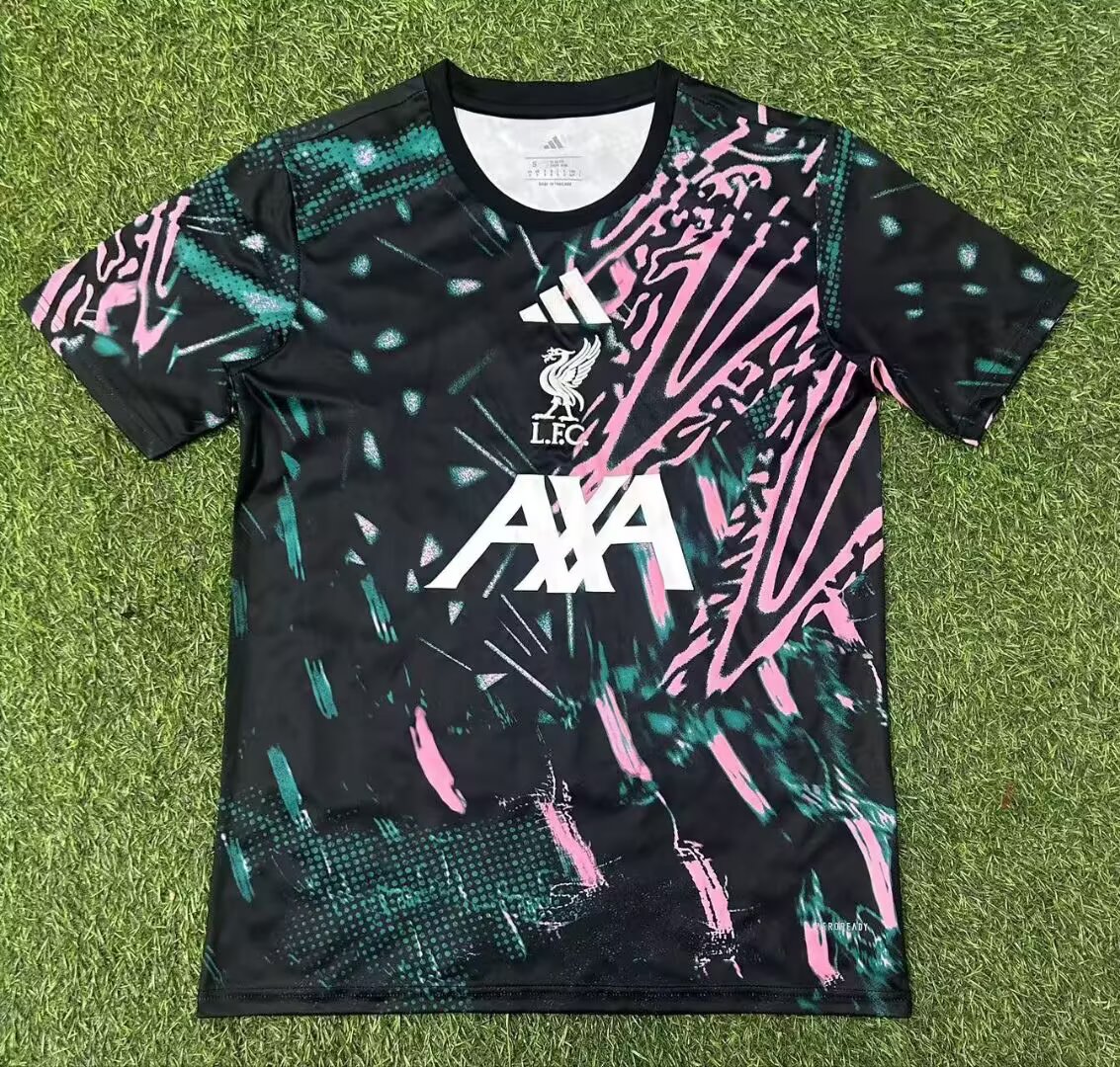 2b6c7df0bcfb757980d0141f0581dcda0f82ee2a 2025/2026 Liverpool Pre Match Training Wear Black Football Shirt 1:1 Thai Quality - Image 1