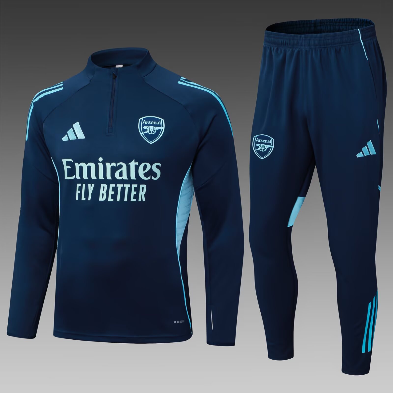 2f8cb277b66cd8d1a1c5f91db533df9a80cb5694 2025/2026 Arsenal Half-Pull Training Suit Royal Blue Football Shirt 1:1 Thai Quality Set - Image 1