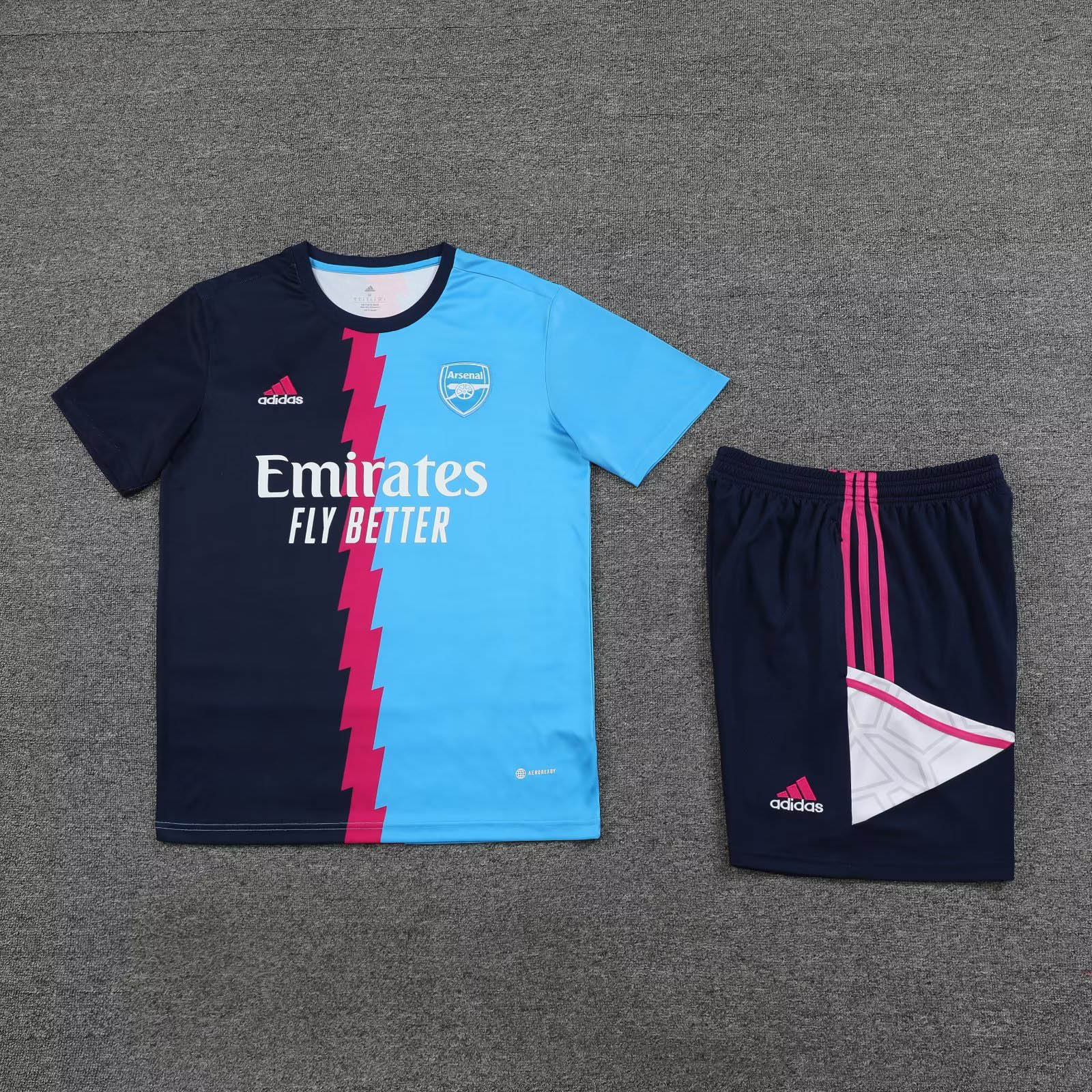 30518475660e99e9e7b5743b898389733b17dfa7 2022/2023 Arsenal Training Wear Blue Set Soccer Jersey - Image 1