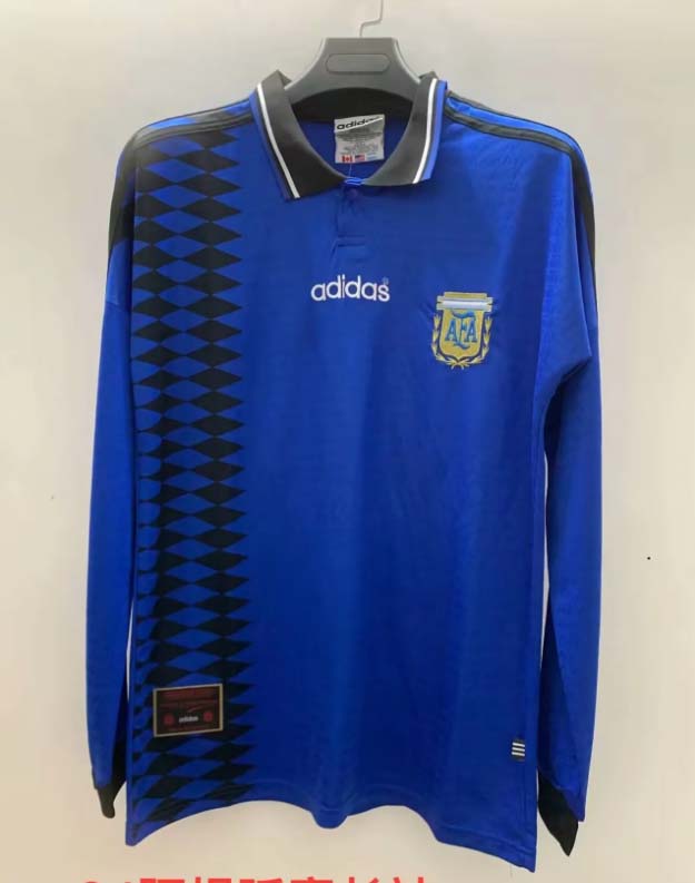 34b9f39c4856892e62405edaa246c39fcb051a3e 1994 Retro Long Sleeve Argentina National Team Away Football Shirt 1:1 Thai Quality - Image 1