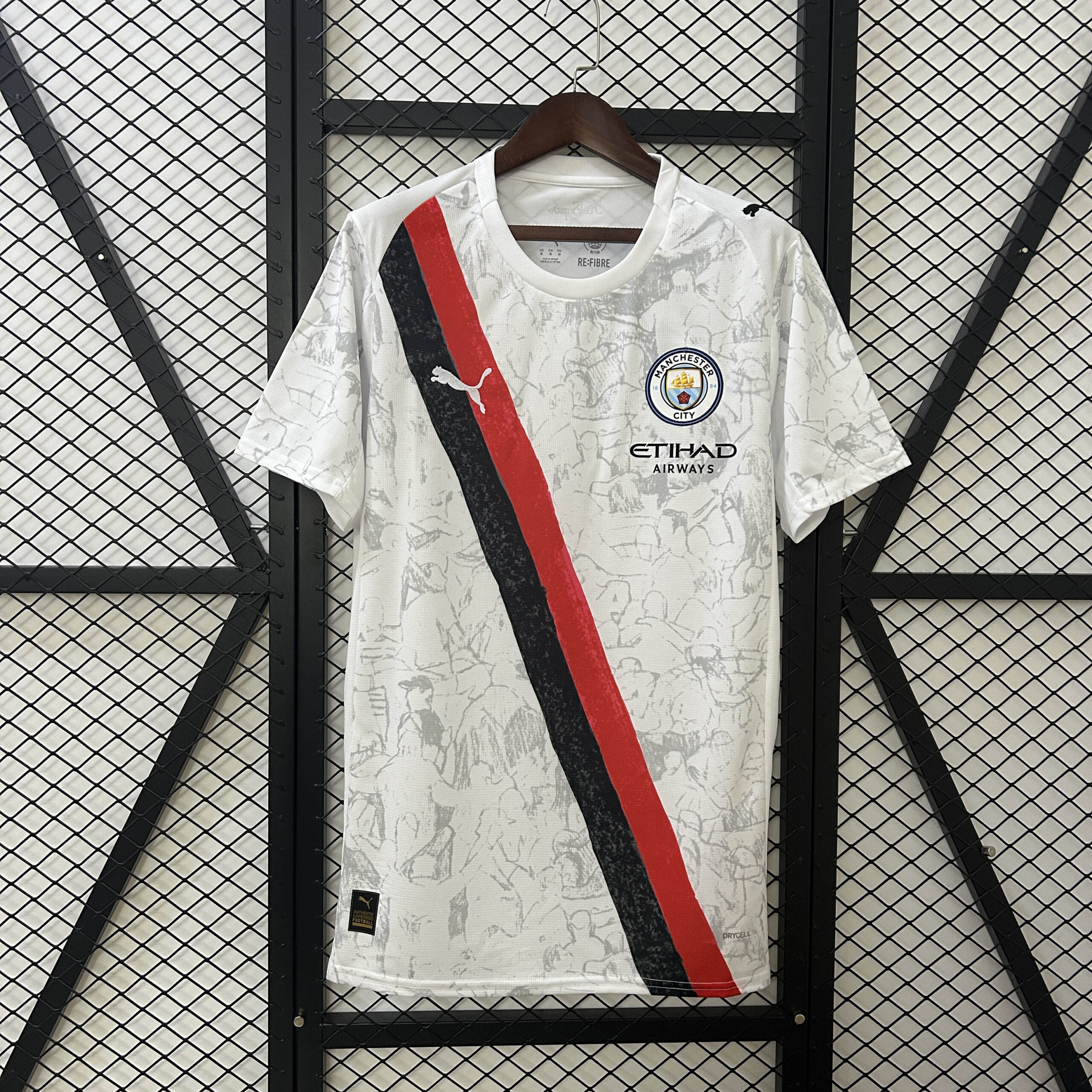 34cf7aae081592bca1dd3adc5af9071a8d47c5d2 2025/2026 Manchester City KidSuper Joint Edition White Football Shirt 1:1 Thai Quality - Image 1