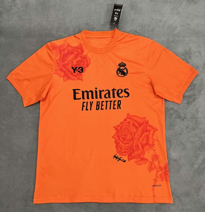 41bca282475efd5832c2694e635c17bce53a32ce 2024/2025 Real Madrid Y-3 Special Edition Orange Football Shirt 1:1 Thai Quality - Image 1