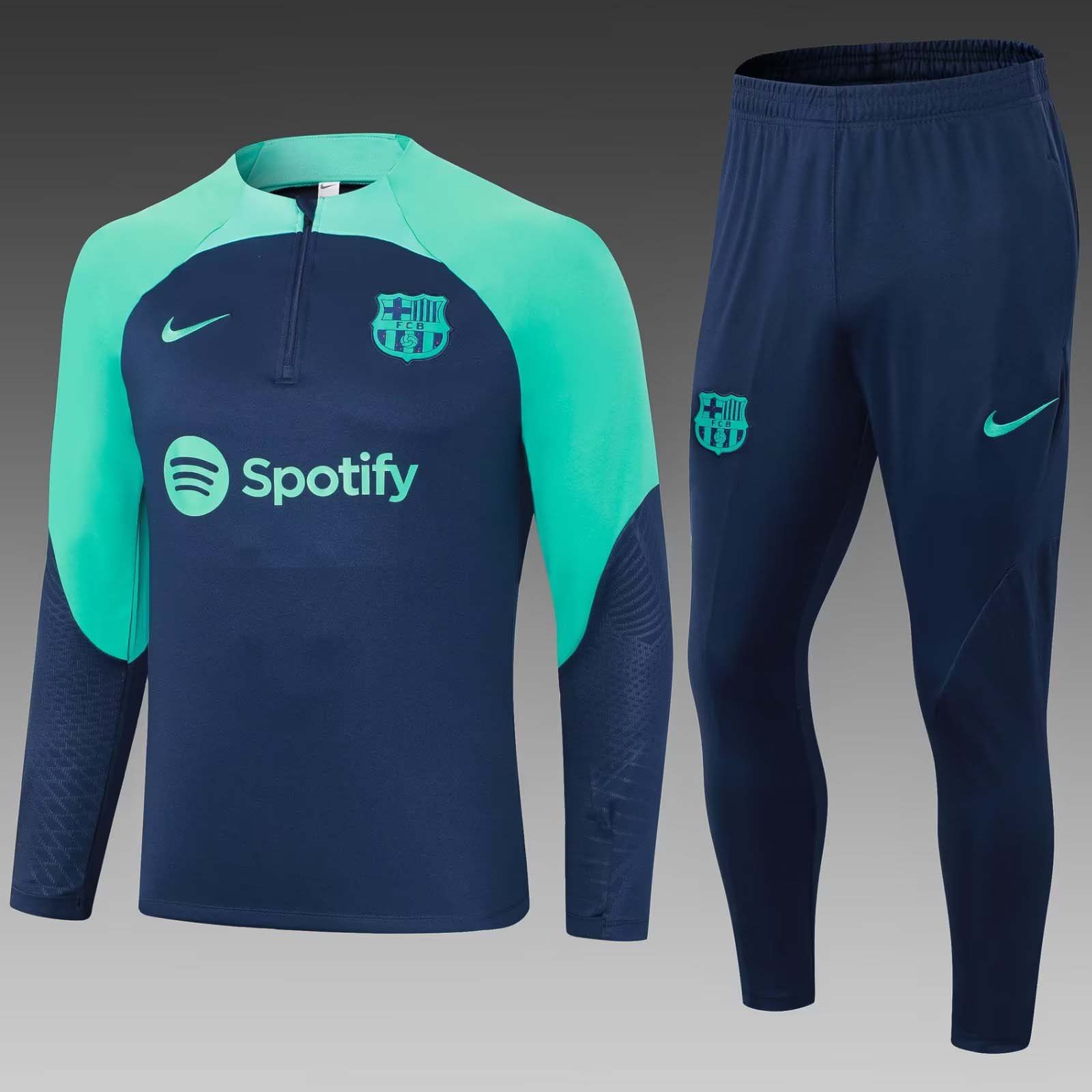 43444ea80bc222c68da5759f1507d5f05ce39c3c 2023/2024 Barcelona Half-Pull Training Suit Royal blue Jersey Set - Image 1