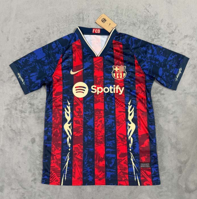 43f304cf0d57d4ab87091d96a0c539a6126088e8 2024/2025 Barcelona Special Edition Red and blue Football Shirt 1:1 Thai Quality - Image 1