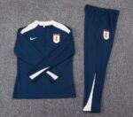 2025 Uruguay Half-Pull Training Suit Royal Blue Football Shirt 1:1 Thai Quality Set - Image 7