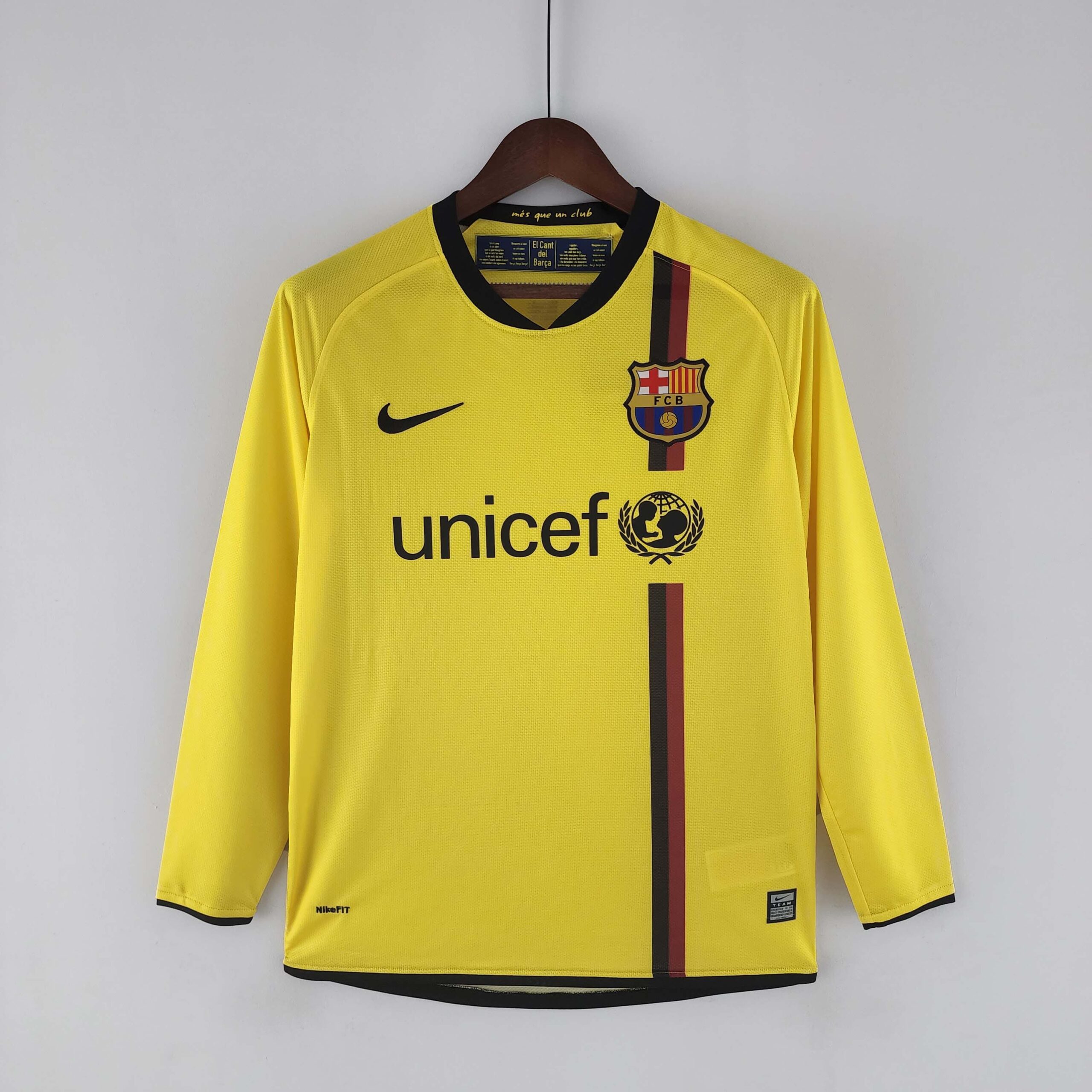 496d937c0959991aa5dfdadfe6f6159a4eebf760 2008/2009 Retro Long Sleeve Barcelona Away Football Shirt 1:1 Thai Quality - Image 1