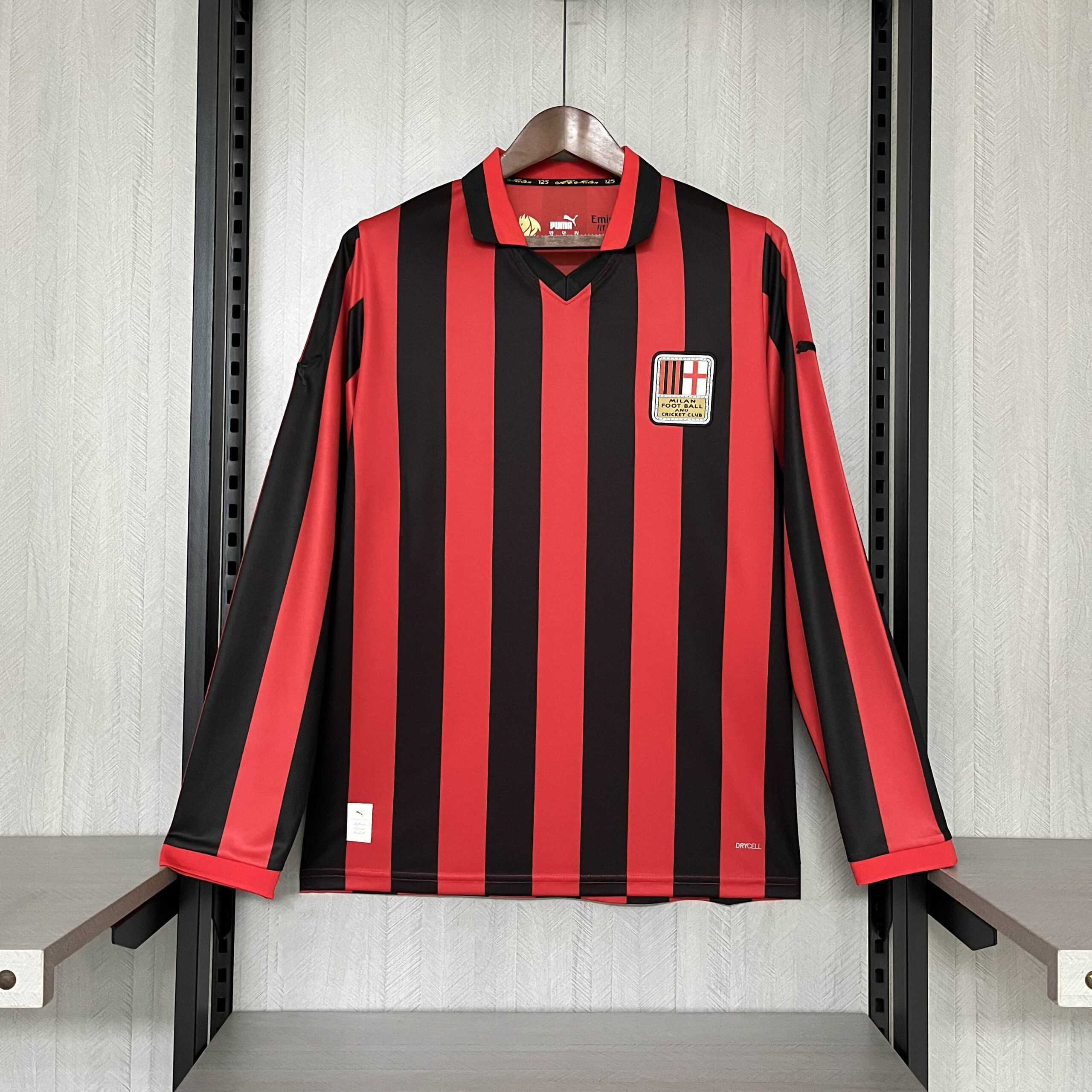 4eed78dab11d420c74f898ad9b53e5701dd6251f 2024/2025 Long Sleeve AC Milan 125th Anniversary Soccer Jersey 1:1 Thai Quality - Image 1