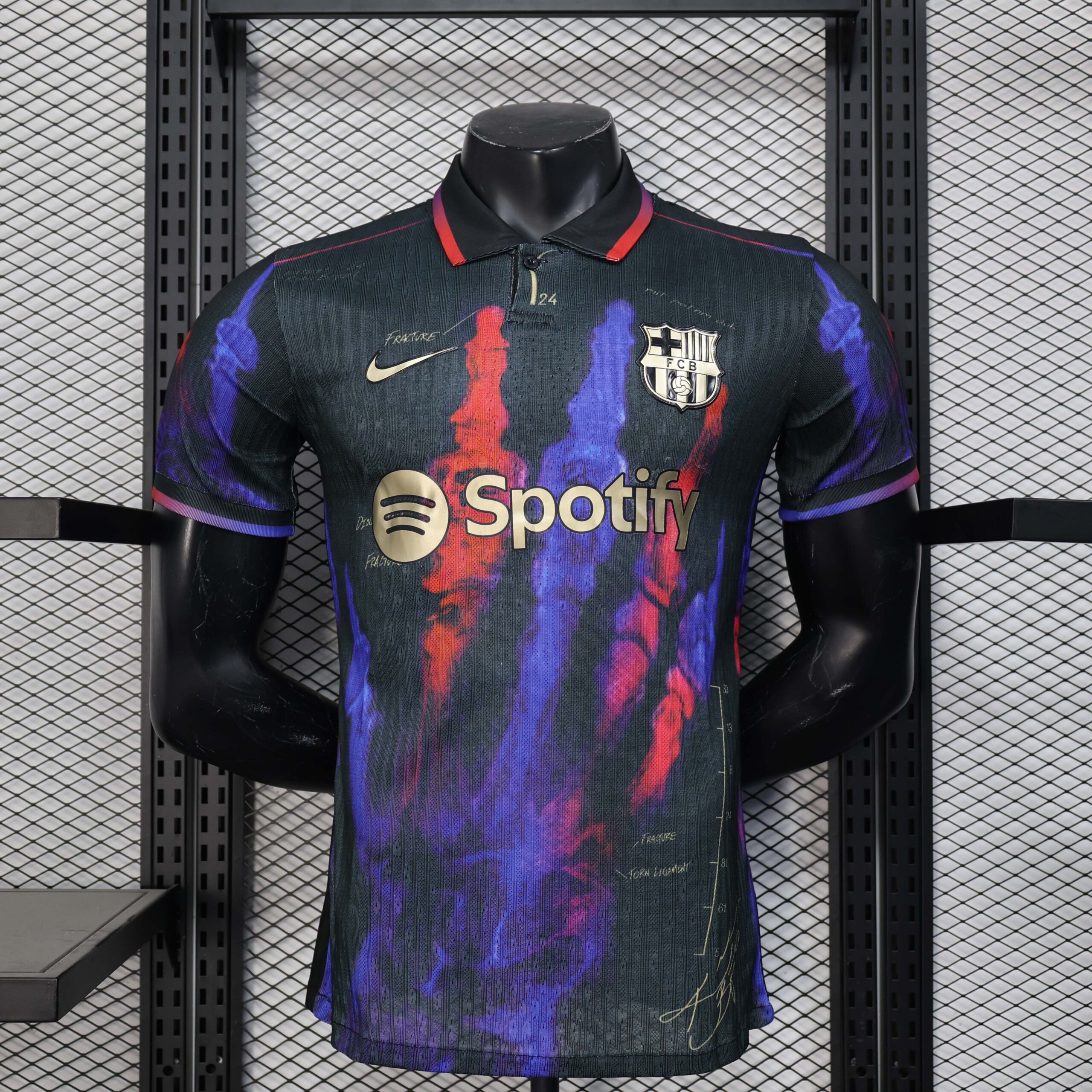 562893f0fe14721fbecd04dd1537d39eb73a1d22 2025/2026 Player Version Barcelona Special Edition Black and blue Football Shirt 1:1 Thai Quality - Image 1