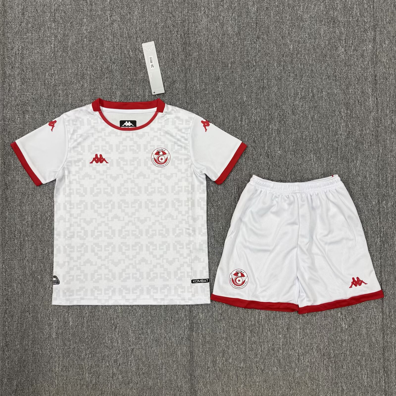 568a1f072f41fecb85b4d1839cafeda1322d6be6 2025 Tunisia National Team Away Football Shirt 1:1 Thai Quality Kids Size - Image 1