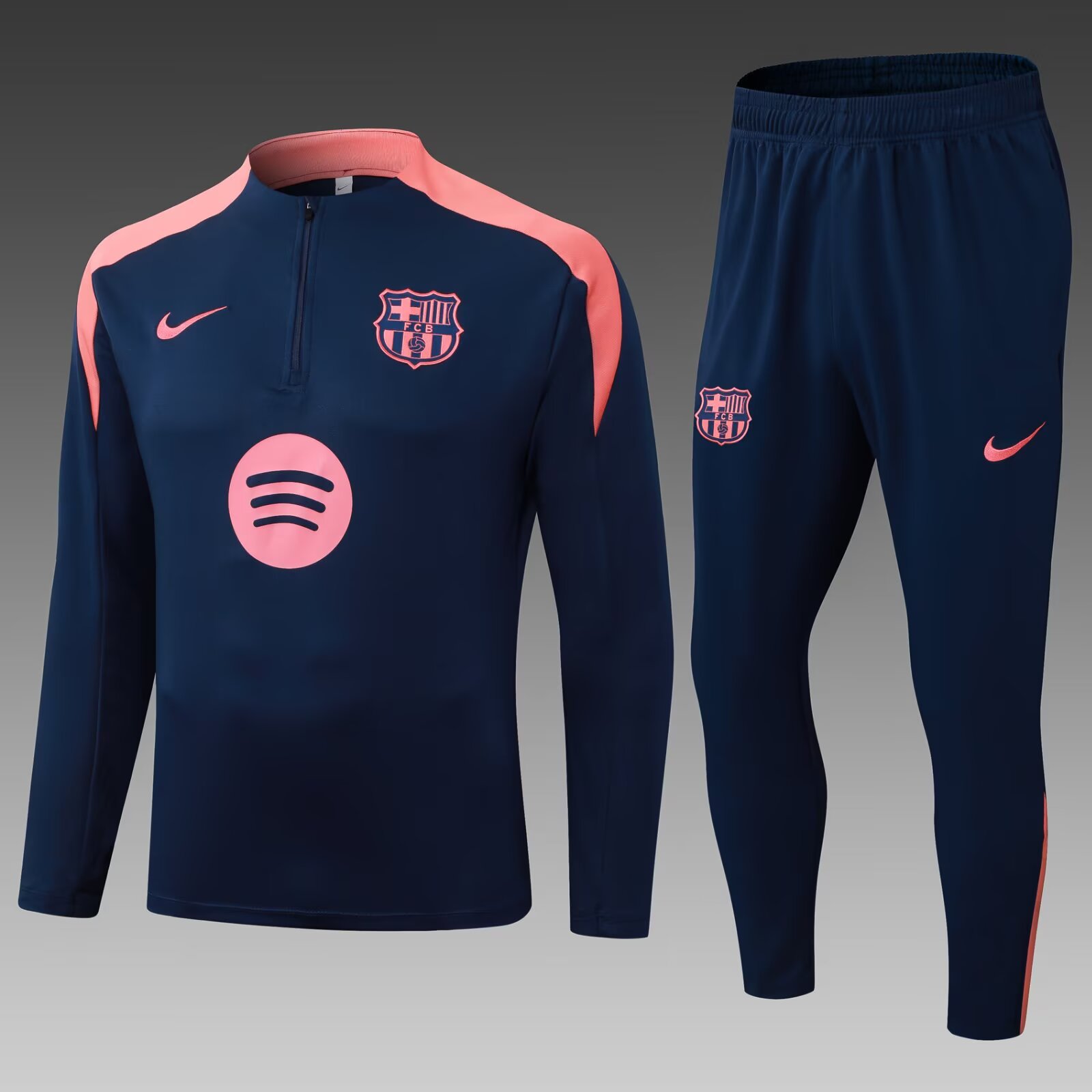 575fa9e7435871103e5f86a1dd6c49b97de1fa83 2025/2026 Barcelona Half-Pull Training Suit Royal Blue Jersey Set - Image 1