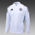2025/2026 Manchester Long Zipped Jacket White Football Shirt 1:1 Thai Quality Set - Image 3