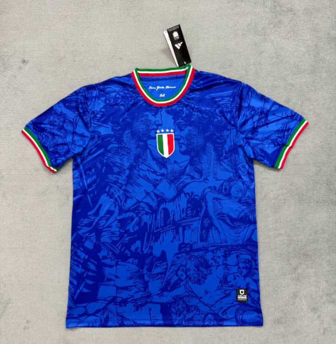 61d945e3562bb821c4743e6bc680a9473f376585 2025 Italy Training Wear Blue Football Shirt 1:1 Thai Quality - Image 1