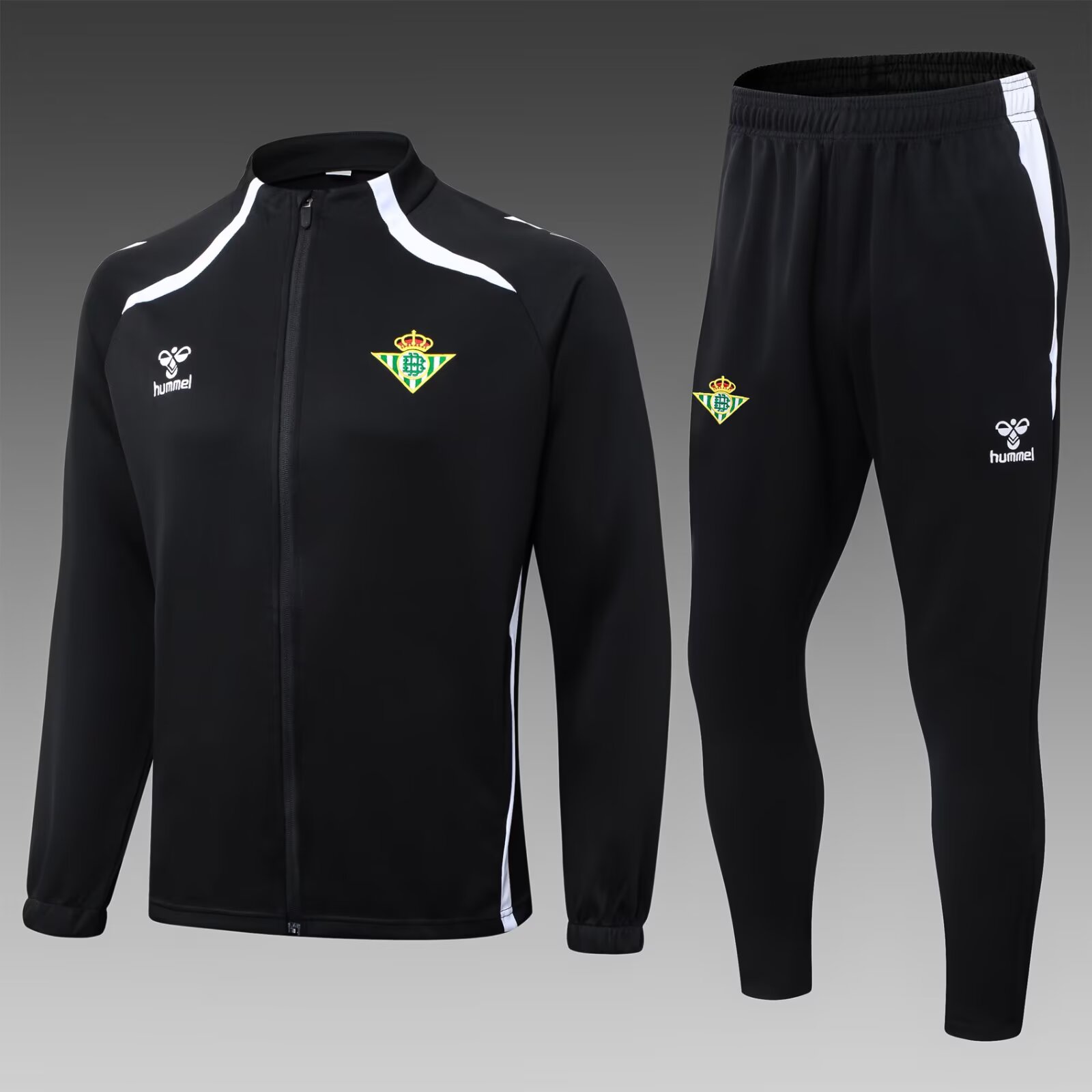 662140bad646ba190ddb7a0767c9dfa240236af3 2025/2026 Real Betis Long Zipped Jacket Black Football Shirt 1:1 Thai Quality Set - Image 1