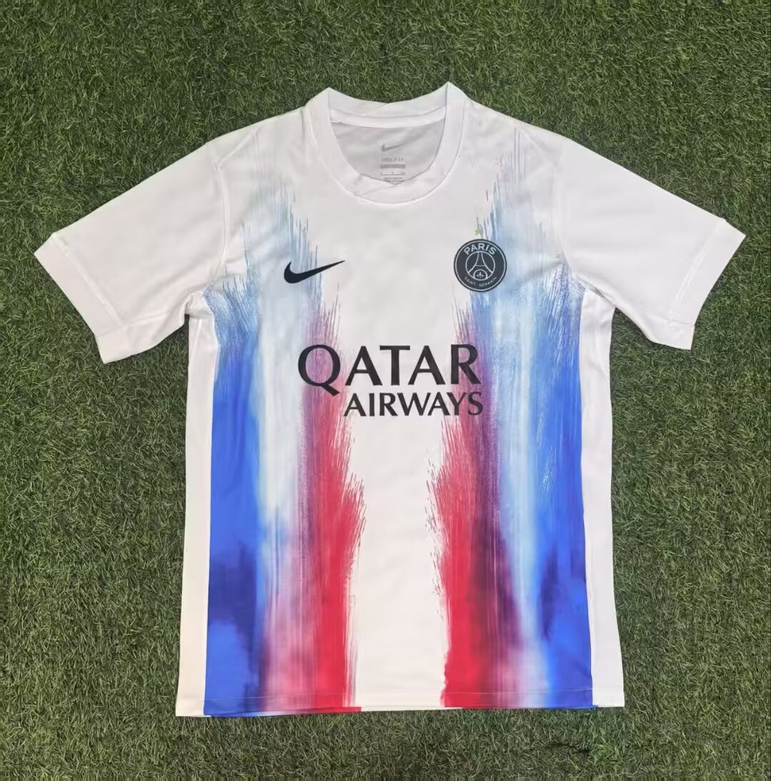 678b7499fc8d19447e6999956788e59c984bec29 2025/2026 Psg Paris Saint-Germain Pre-Match Training White Football Shirt 1:1 Thai Quality - Image 1
