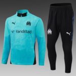 2025/2026 Olympique de Marseille Half-Pull Training Suit Lake Blue Football Jersey Set