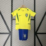 2002 Retro Brazil Home Football Shirt 1:1 Thai Quality Kids Size