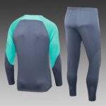 2023/2024 Barcelona Half-Pull Training Suit Green-Gray Jersey Set - Image 2