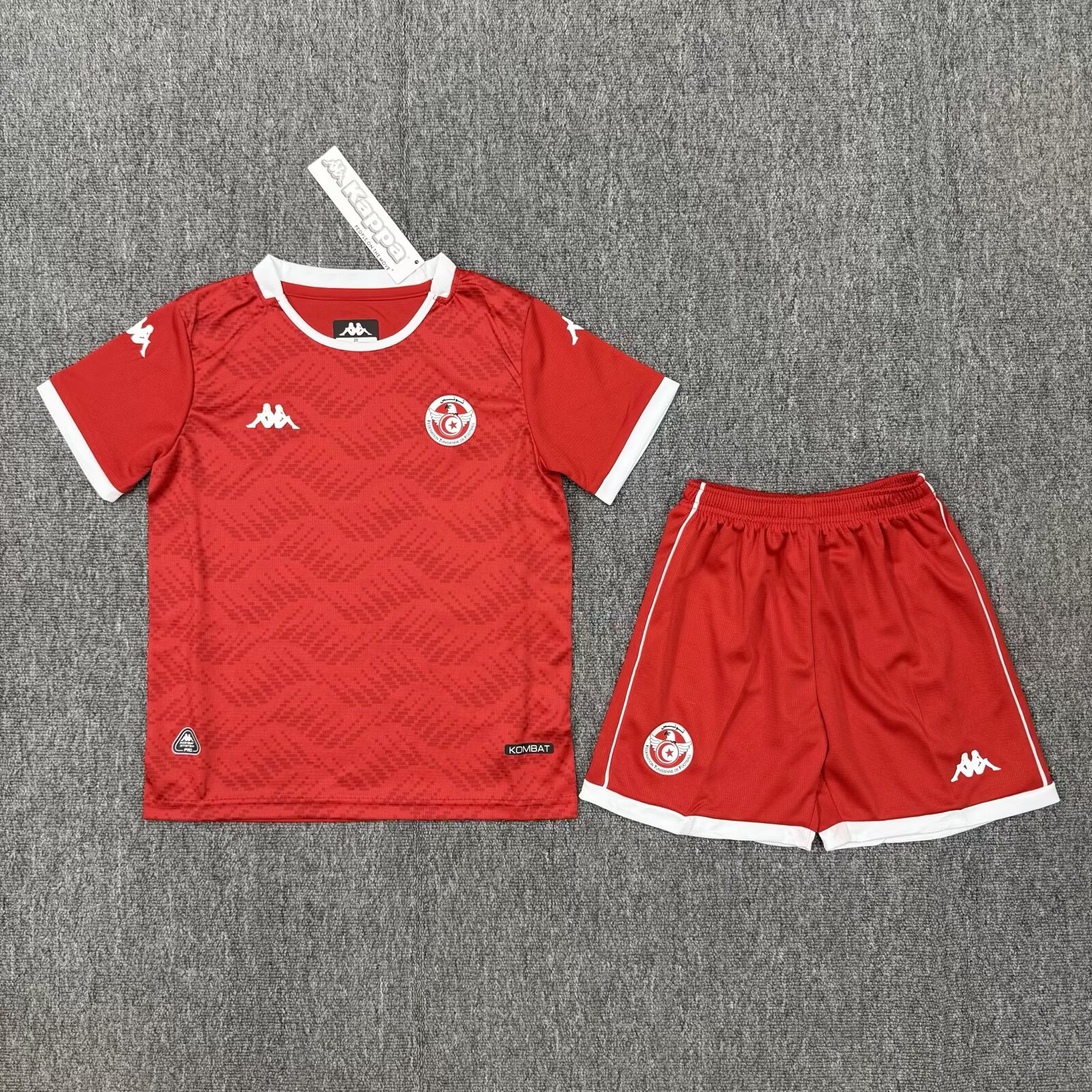 7a5c50f4481a43eefcfe64b3d39a534173e3d535 2025 Tunisia National Team Home Football Shirt 1:1 Thai Quality Kids Size - Image 1