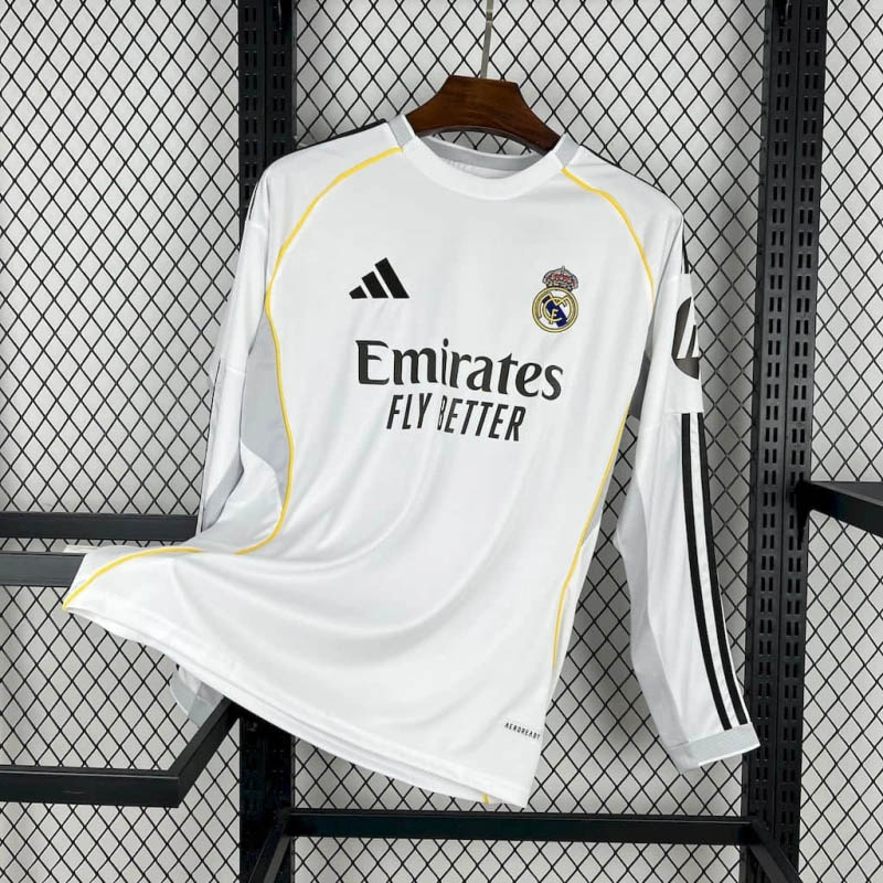 936d00af01def6500bce90690e9fc7687c912edf 2025/2026 Long Sleeve Real Madrid Home Football Shirt1:1 Thai Quality - Image 1