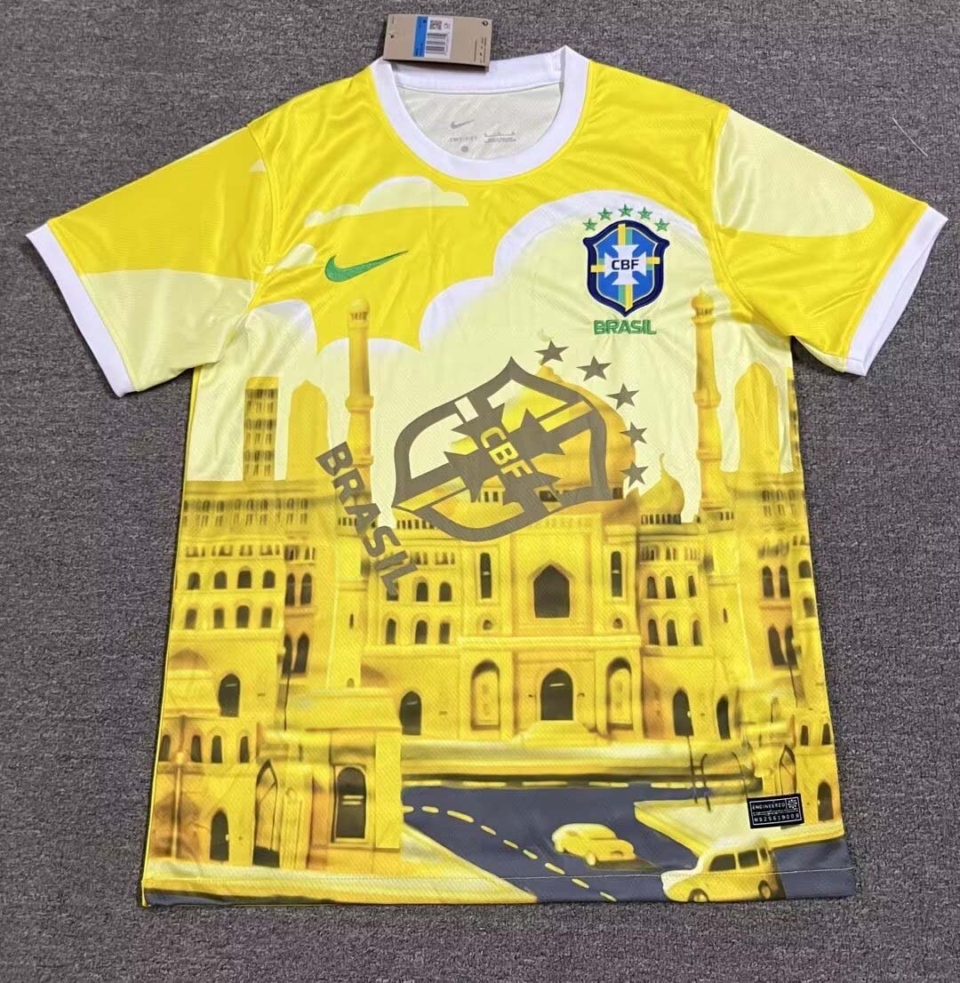 97fecfde1a3af33404a87f41415a372414df2d0e 2024 Brazil Special Edition Yellow Football Shirt 1:1 Thai Quality - Image 1