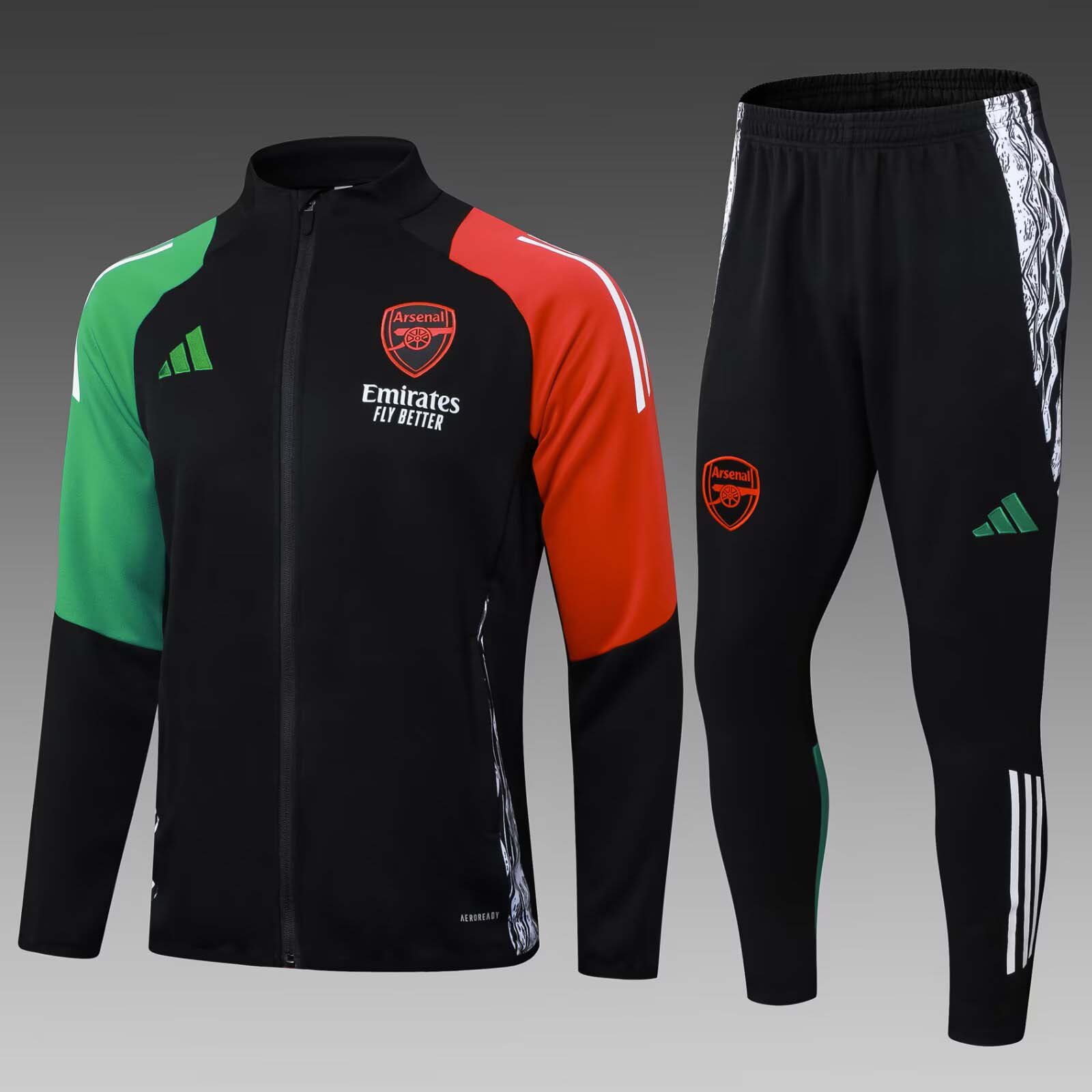 9ca4fbb6099fa88bfbfc53a09fd07b3373c850f0 2025/2026 Arsenal Long Zipped Jacket Black Football Shirt 1:1 Thai Quality Set - Image 1
