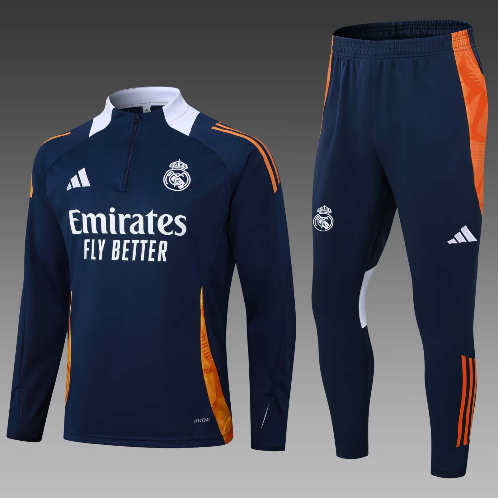 a9ce4fbcc7c1eb8a1d0a461c7943e00fa5d104bb 2025/2026 Real Madrid Half-Pull Training Suit Royal blue Football Shirt 1:1 Thai Quality Set - Image 1