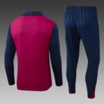 2025/2026 Barcelona Half-Pull Training Suit Brown Red Jersey Set - Image 2