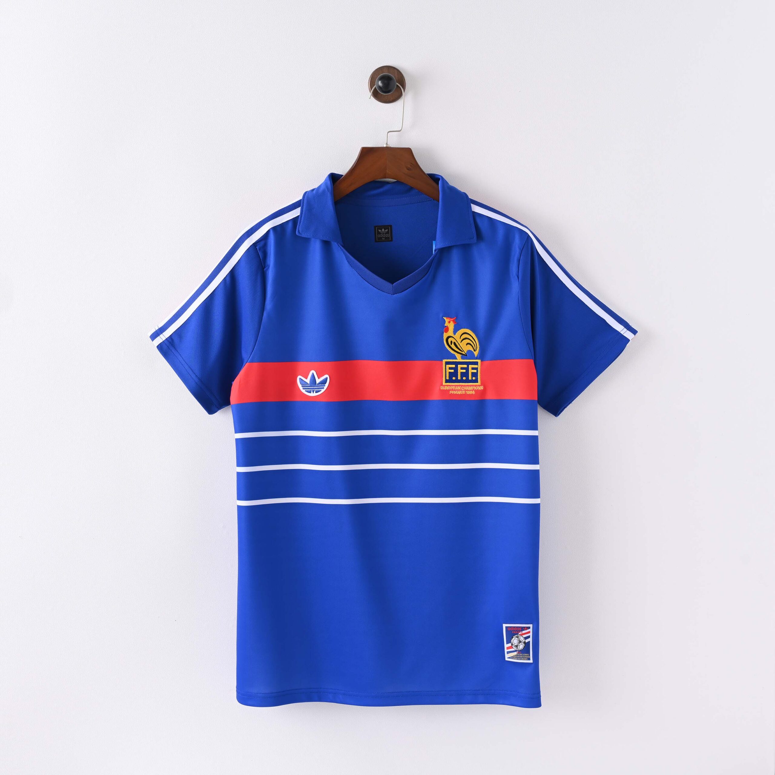 af2206be96bfcf98634af48a26437d78d7f6e27b 1984 Retro France Home Football Shirt 1:1 Thai Quality - Image 1