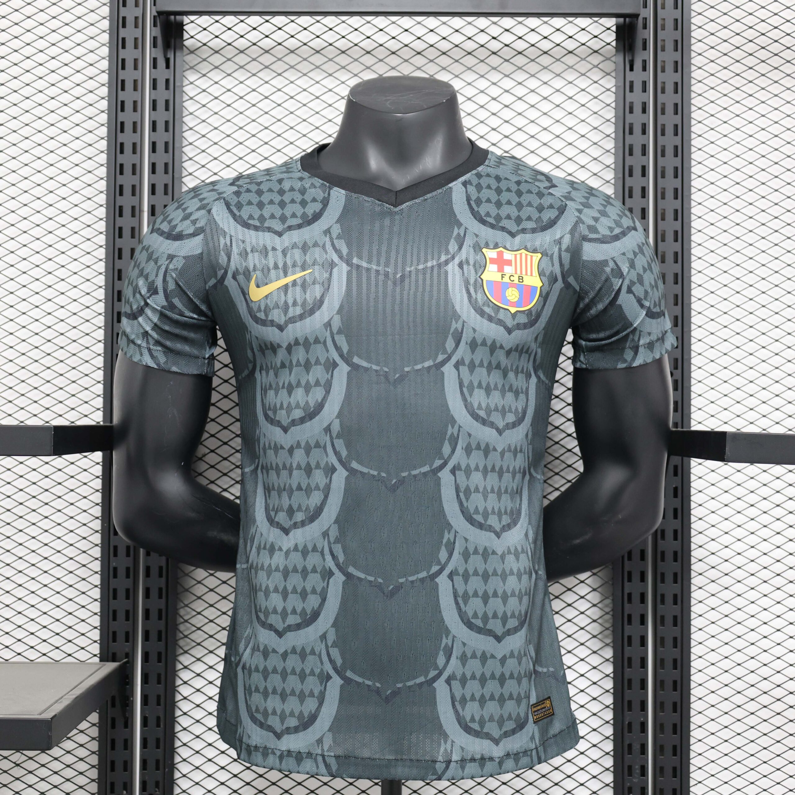 b09478c32ecc299c69cdbe4fe388fdea4f76e3db 2024/2025 Player Version Barcelona Special Edition Black and grey Football Shirt 1:1 Thai Quality - Image 1
