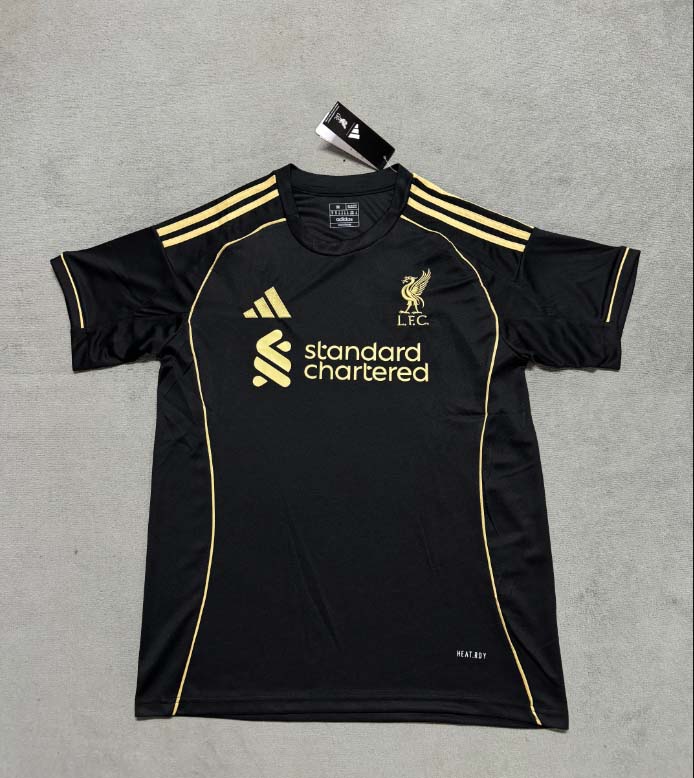 b326ca876cc8194be78e61d1c7bc88c618d454f5 2025/2026 Liverpool Special Edition Black Soccer Jersey 1:1 Thai Quality - Image 1