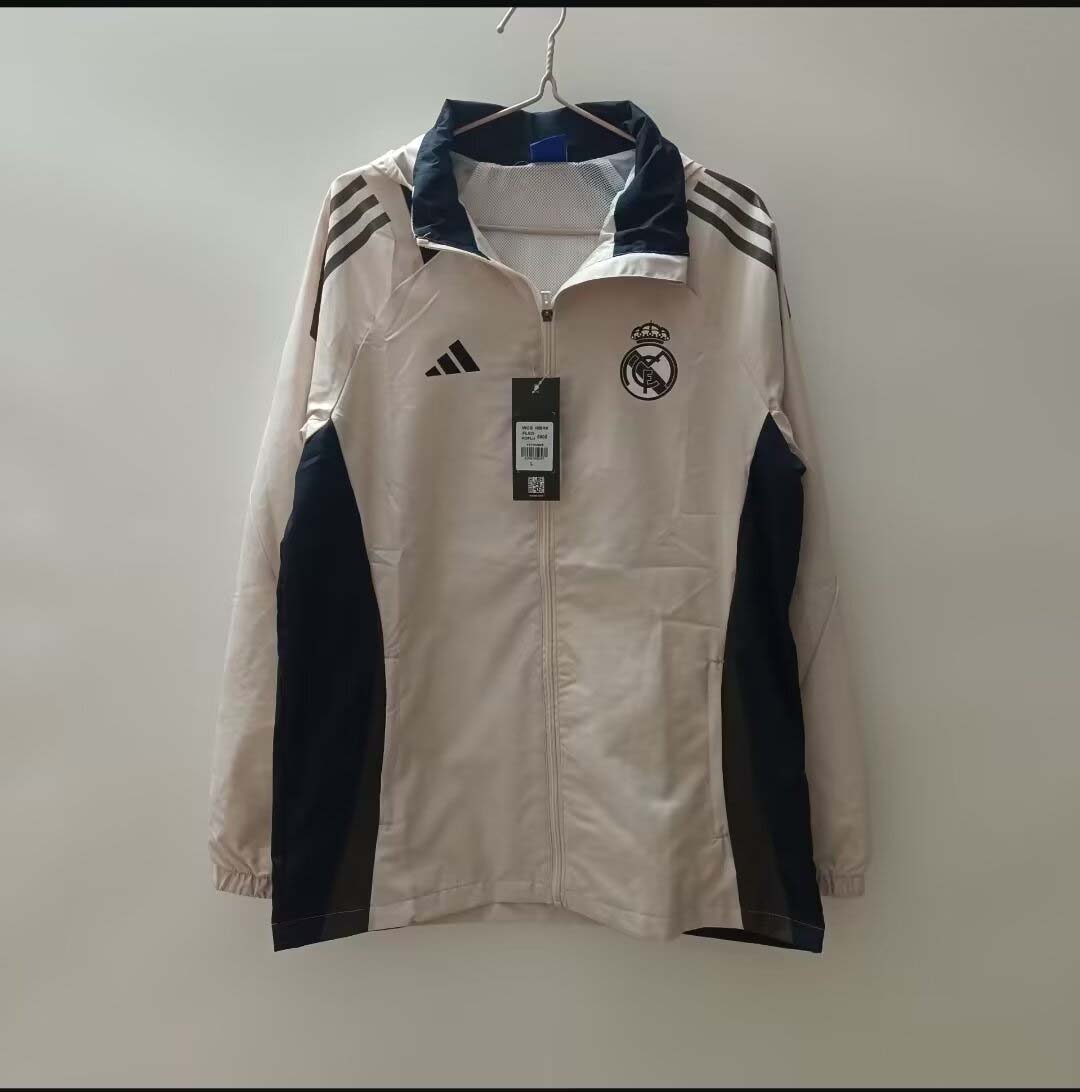b97bc7e40949b2e5687942db40d9f4579be1f54c 2024/2025 Real Madrid Windbreaker Off white Soccer Jersey 1:1 Thai Quality - Image 1