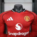 2025/2026 Player Version Long Sleeve Manchester United Home Football Shirt 1:1 Thai Quality - Image 3