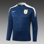 2025 Uruguay Half-Pull Training Suit Royal Blue Football Shirt 1:1 Thai Quality Set - Image 3