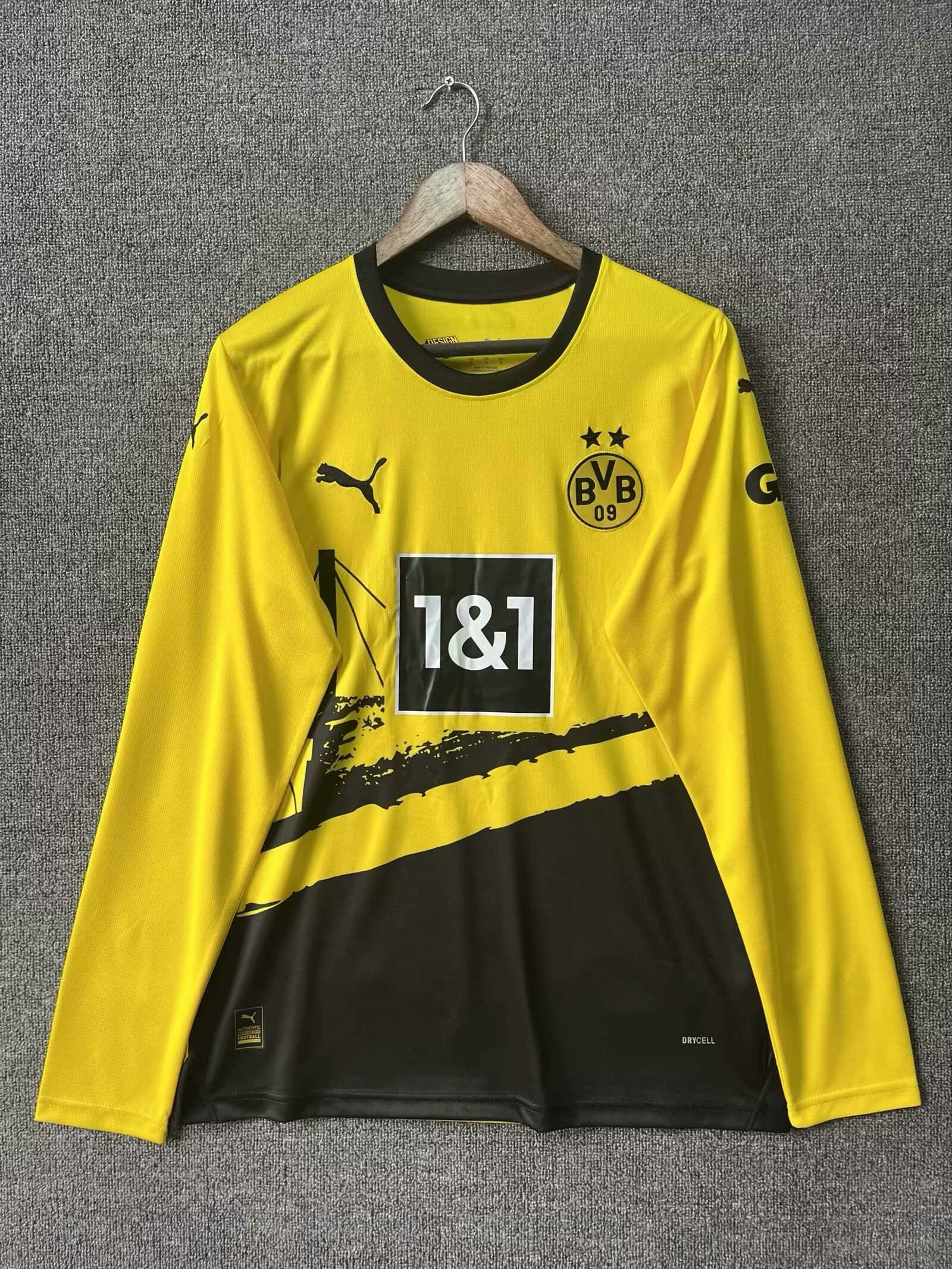bfb3e266e68144948d994db6cc20257eb75cf05c 2023 / 2024 Long Sleeve Dortmund Hone Football Shirt 1:1 Thai Quality - Image 1