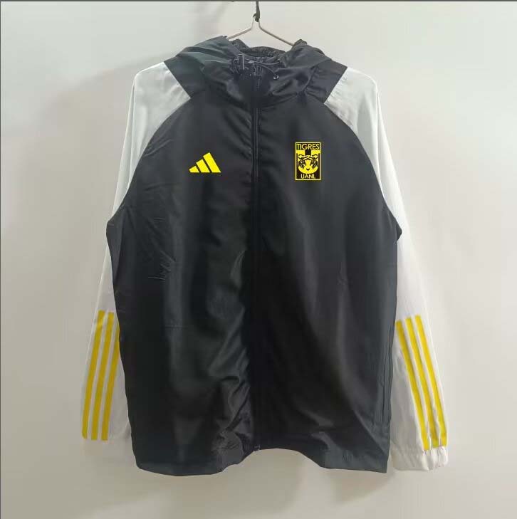 c179f054fefa4f64064724b3de9d03376ed2bc41 2025/2026 Tigres Windbreaker Black and white Football Shirt 1:1 Thai Quality - Image 1