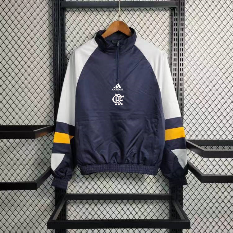 c41dc063528bc923b114b66546bff26bdd4b5bfa 2023 Flamengo CasuaI Windbreaker(Navy-blue)Soccer Jersey 1:1 Thai Quality - Image 1