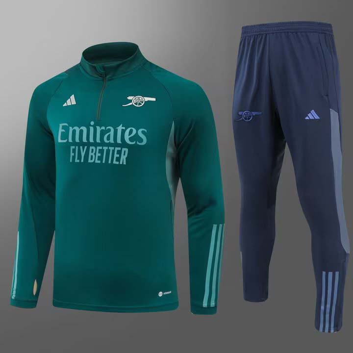 c6b4511d3b0d34ab807eb4d8c20bab46a4455a6d 2023/2024 Arsenal Half-Pull Training Suit Green Football Shirt 1:1 Thai Quality Set - Image 1