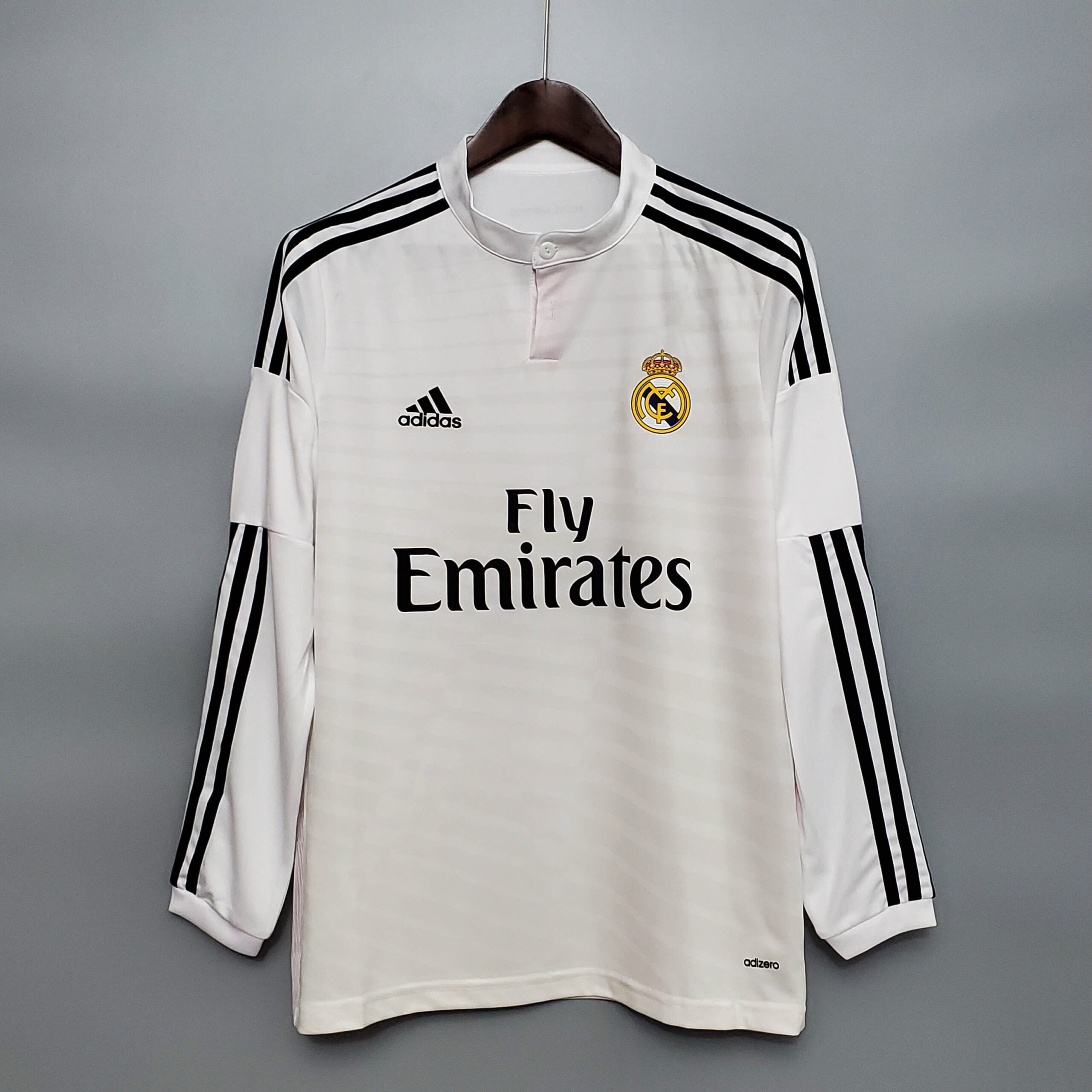 cdeeb89514a609075c6890cfec4b422454a4db55 Retro Long Sleeve 2014/2015 Real Madrid Home - Image 1