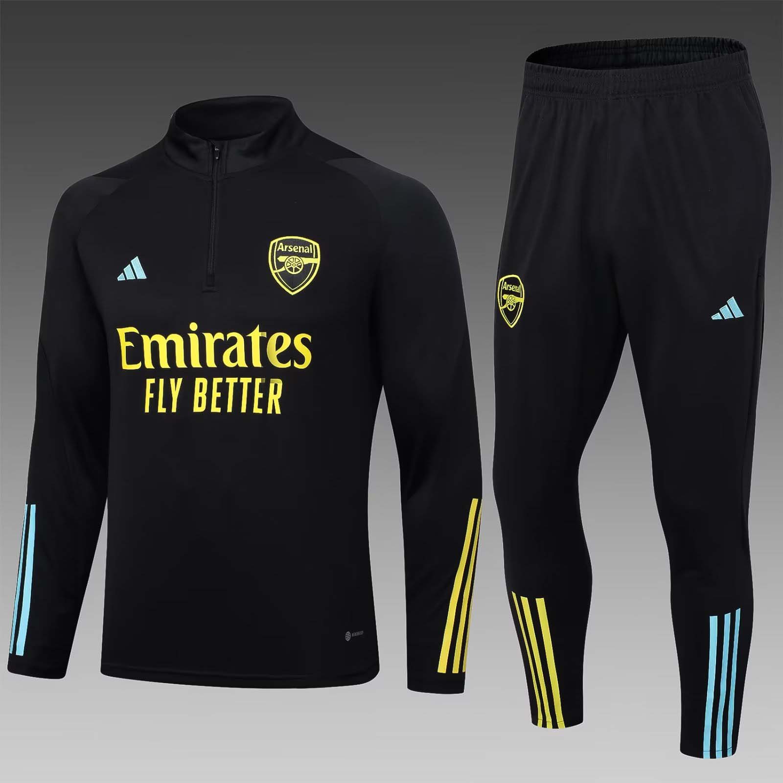 cf12ae374e2920346ee615bb71c55d2084143287 2023/2024 Arsenal Half-Pull Training Suit black Football Shirt 1:1 Thai Quality Set - Image 1
