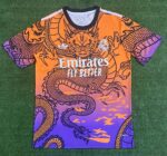 2024/2025 Real Madrid Training Wear Orange and Purple Football Shirt 1:1 Thai Quality