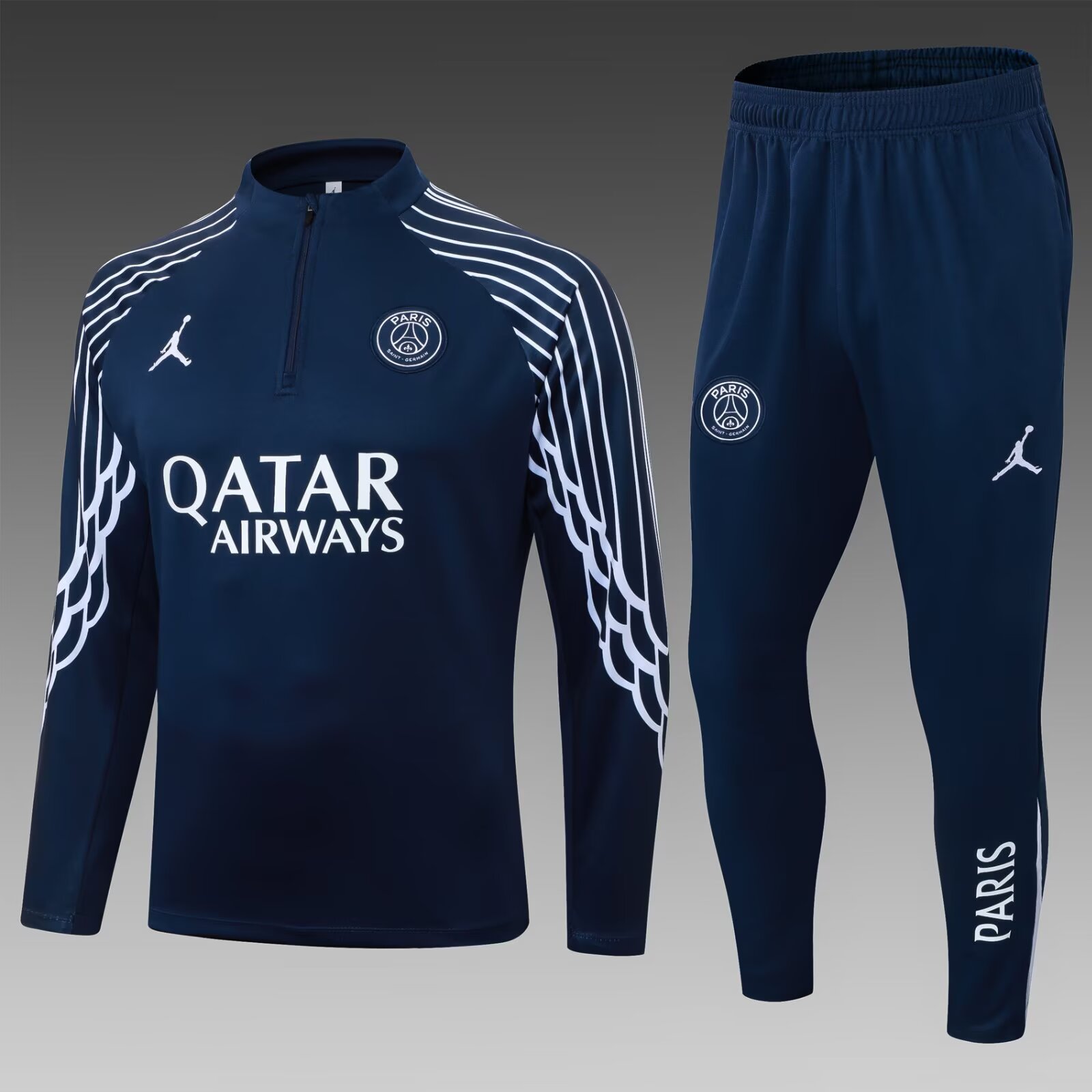 da72b8f069e2a0bbdfd79e22692ec132bea66c9a 2025/2026 Psg Paris Saint-Germain Half-Pull Training Suit Royal Blue Football Shirt 1:1 Thai Quality Set - Image 1