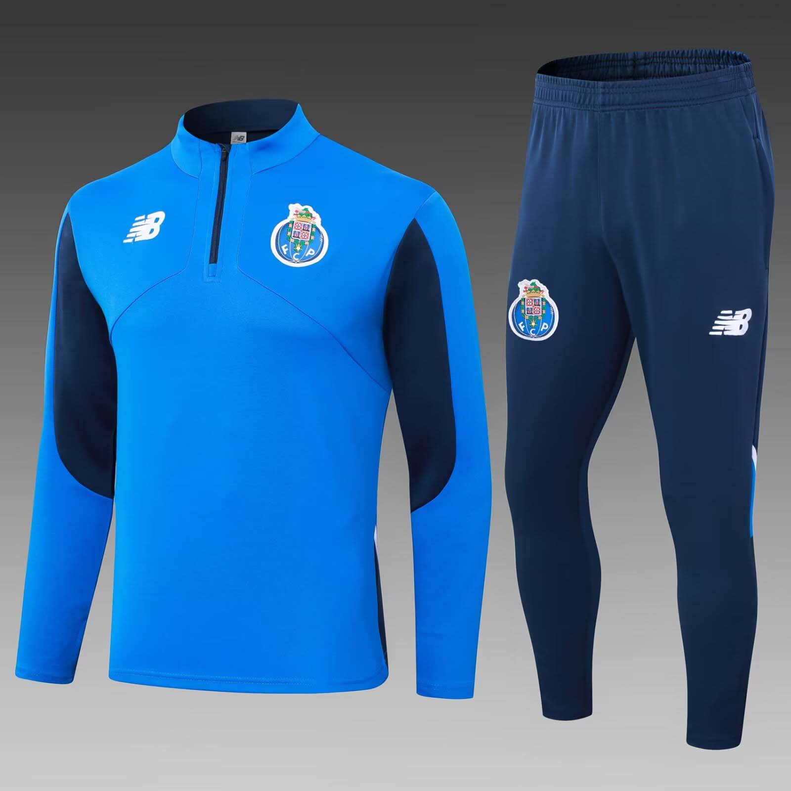 e0b39a2cd326ae3e5f6705ef02f0cbc9d4182307 2024/2025 Porto Half-Pull Training Suit Colorful Blue Football Shirt Set - Image 1