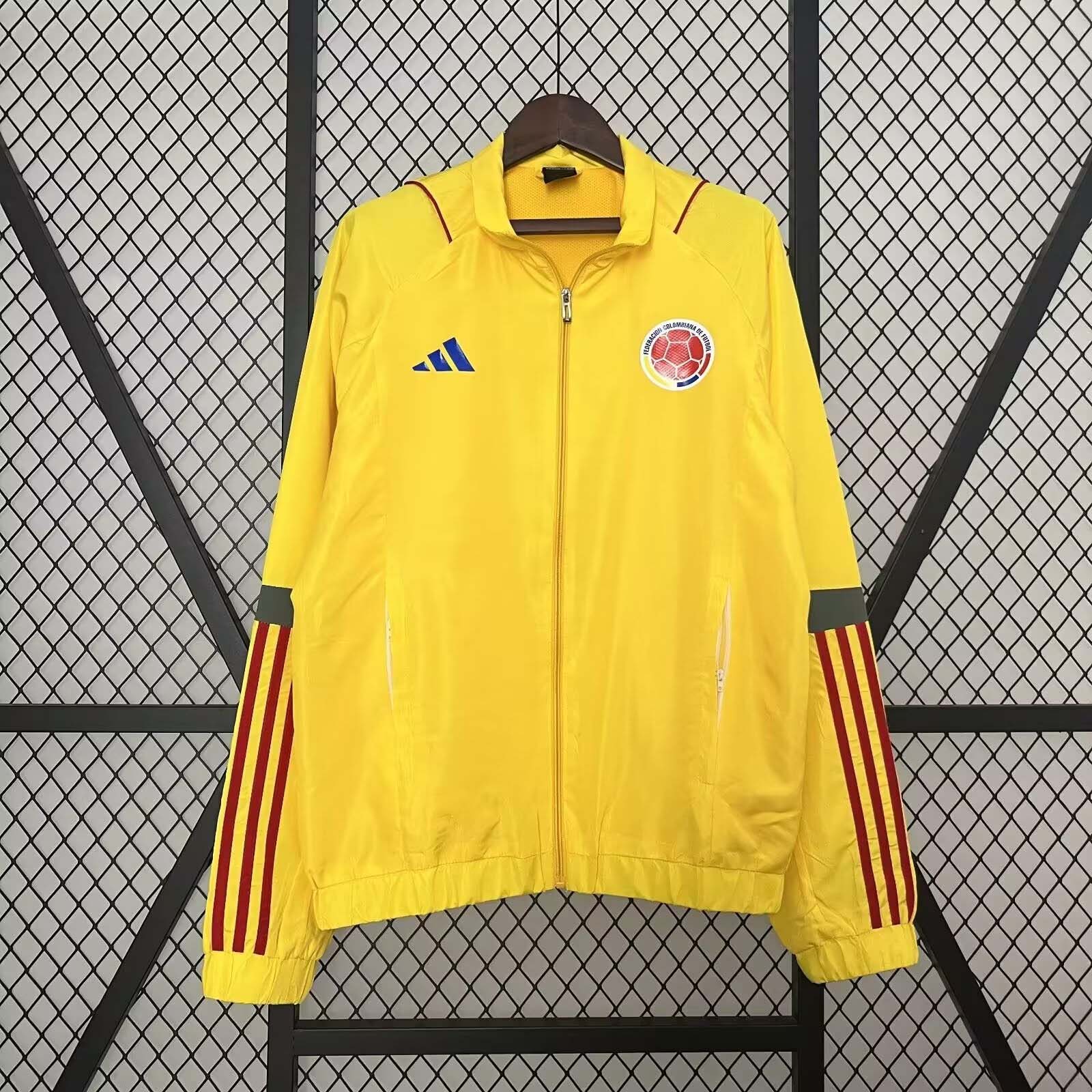 eb79854806188626d05637c7b85cbfc35a8f9ea6 2024 Colombia Windbreaker Yellow Soccer Jersey 1:1 Thai Quality - Image 1