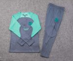 2023/2024 Barcelona Half-Pull Training Suit Green-Gray Jersey Set - Image 7