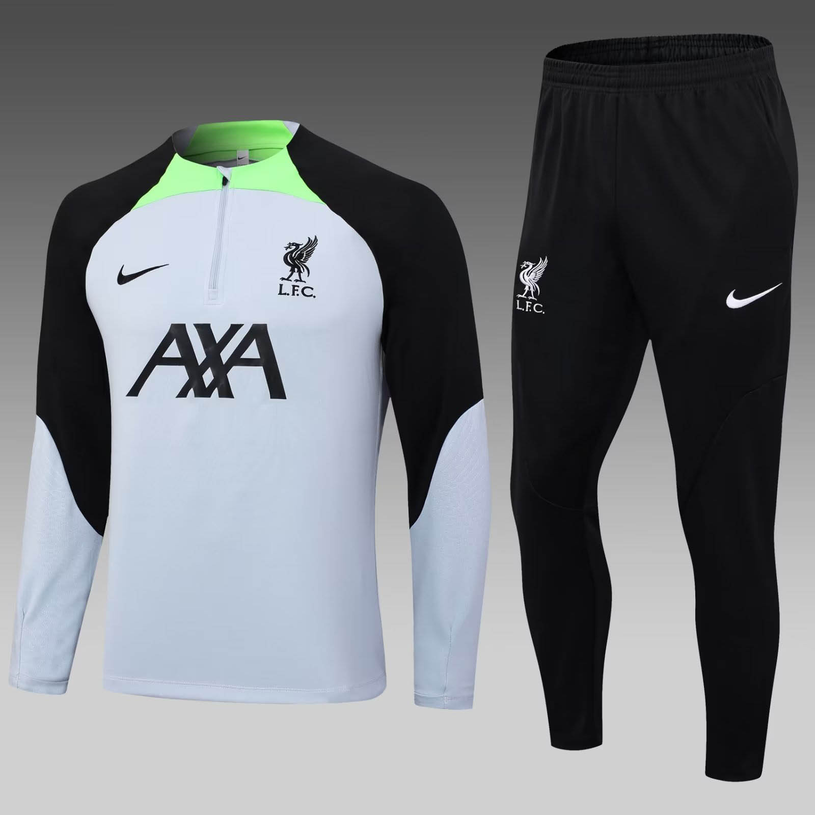 f82ba4c690981d1d86bfa2d50da98d6ab215fdf1 2023/2024 Liverpool Half-Pull Training Suit Grey Jersey 1:1 Thai Quality Set - Image 1