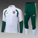 2026 Italy Half-Pull Training Suit White Soccer Shirt Set
