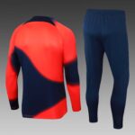 2023/2024 Psg Paris Saint-Germain Half-Pull Training Suit Orange red Set - Image 2